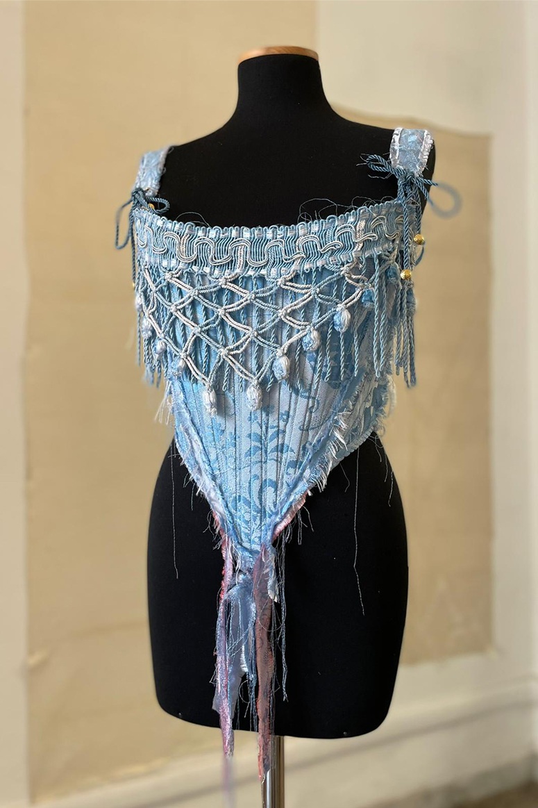 corsetto celesta damascato