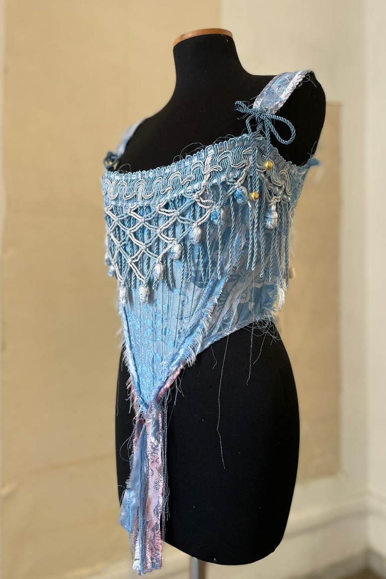 corsetto celesta damascato