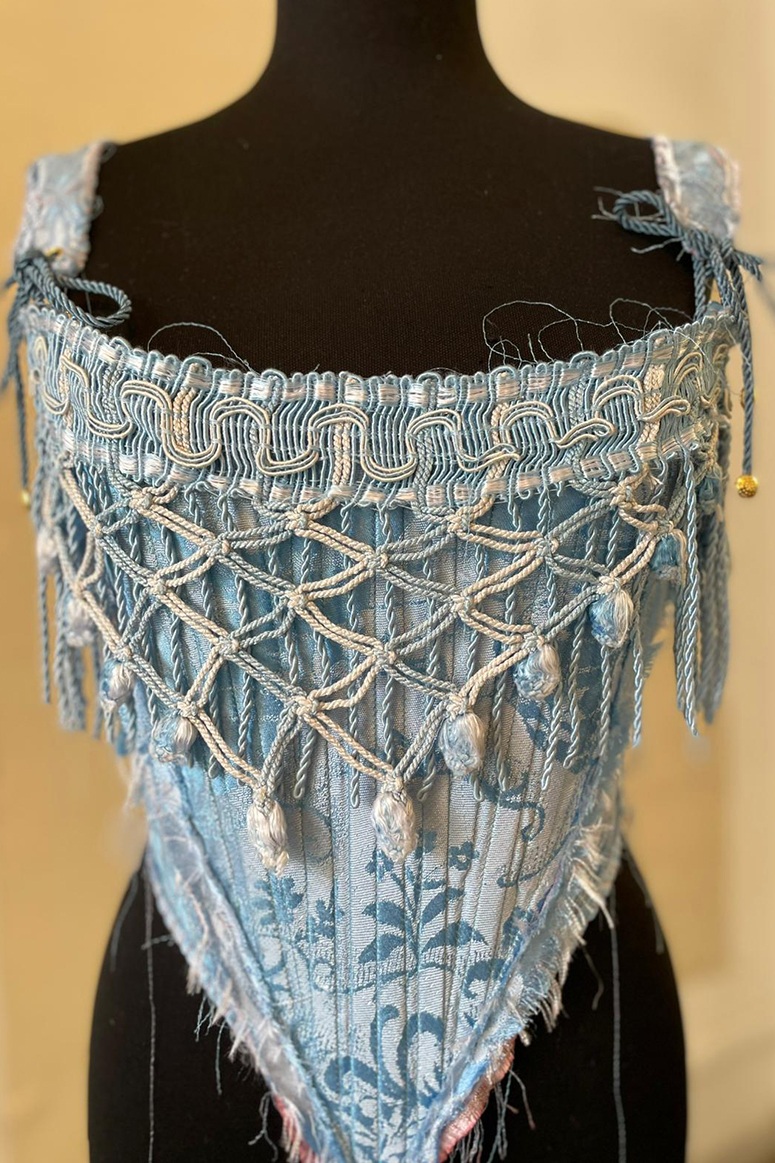 corsetto celesta damascato
