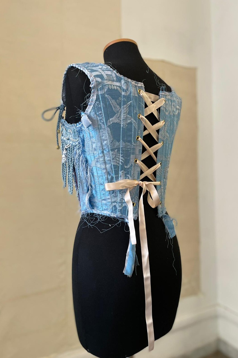 corsetto celesta damascato